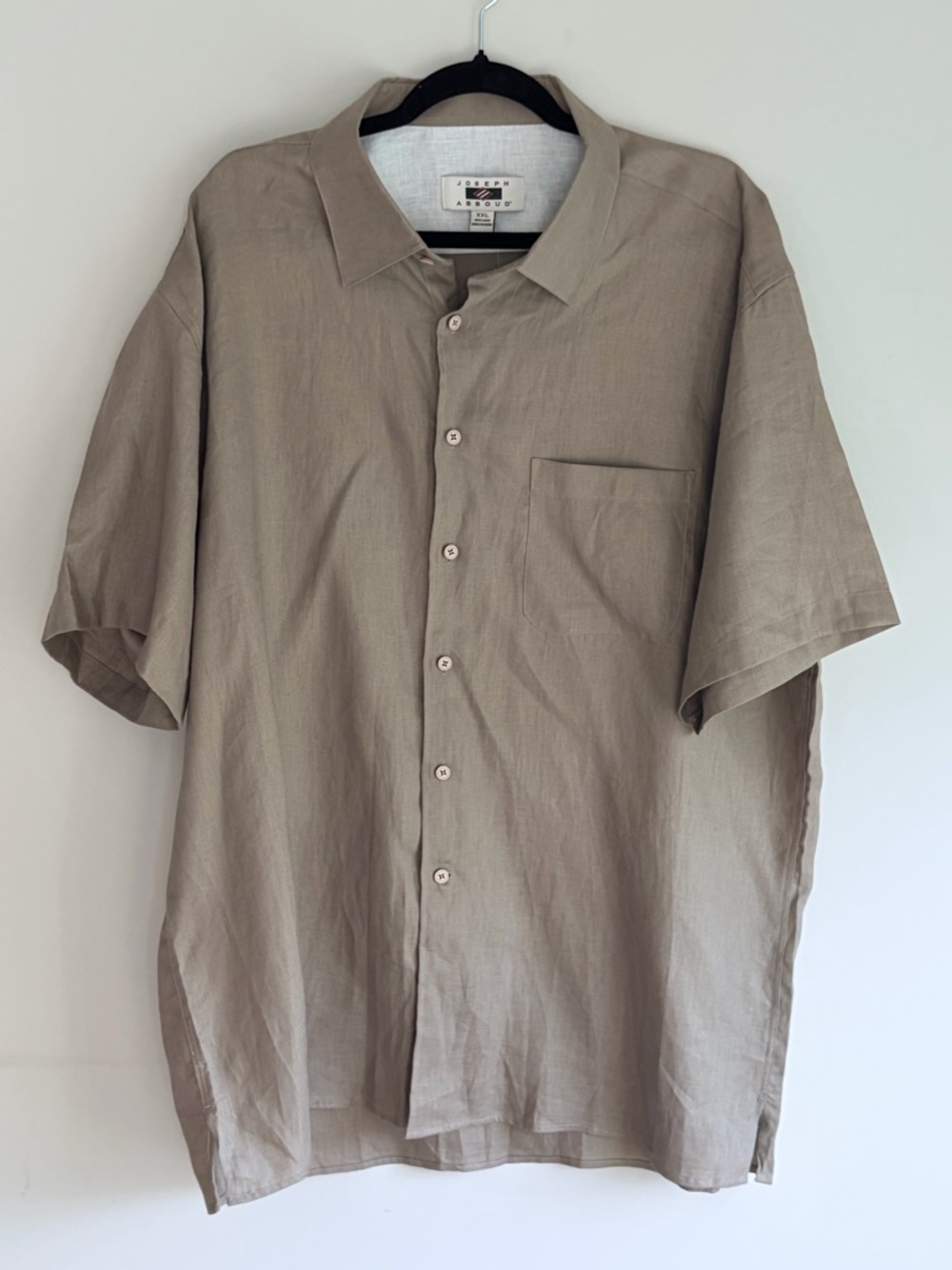 Joseph Abboud Short Sleeve Button-Front Shirt in Taupe
